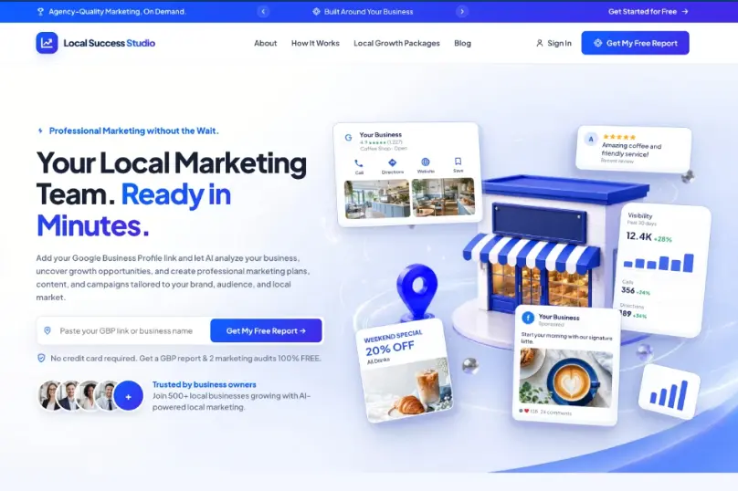 Local Alchemist AI Review Agency Front-End Homepage