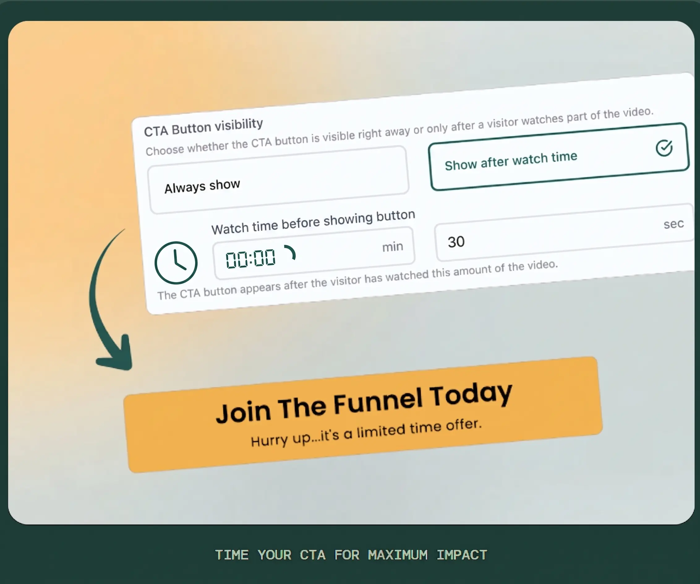 UnfoldVideo Timed Call to Action Visibility